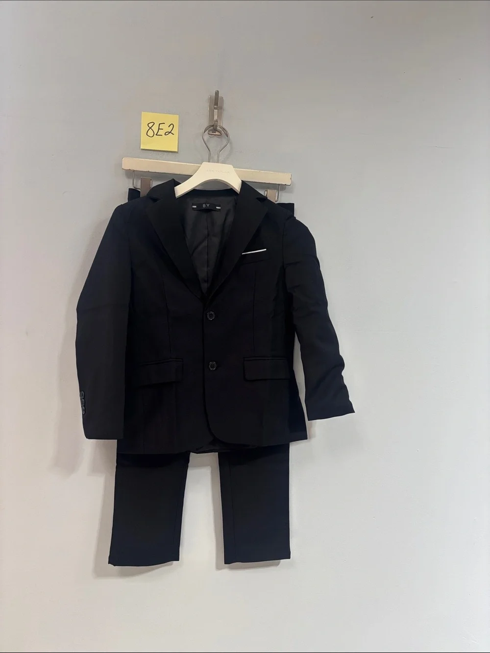 Boys size 8 2 piece black suit